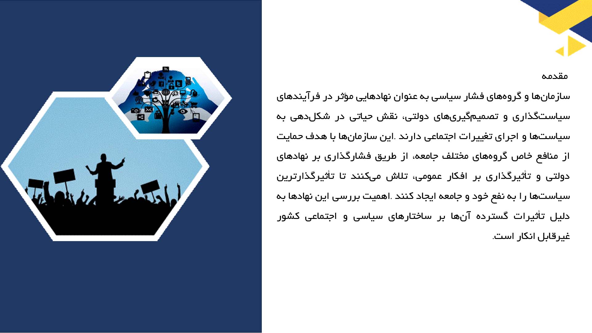 پاورپوینت در مورد سازمان‌ها و گروه‌های فشار سیاسی